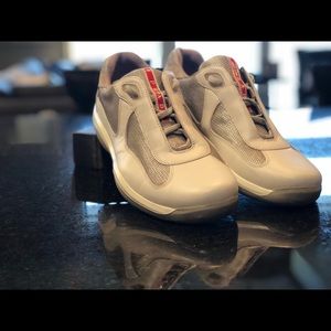 Prada Men’s Leather & Suede Tennis Shoes. Size 9